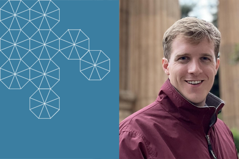 Graduate Student Researcher Wesley Darling smiles facing the camera in a burgundy zip jacket.