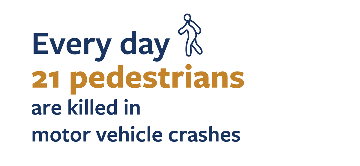 Infographic detailing pedestrian fatality frequency nationwide in 2022. For more information, go to the following summary.