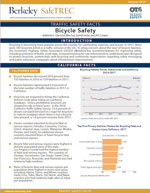 2019 SafeTREC Traffic Safety Facts: Bicycle Safety | SafeTREC