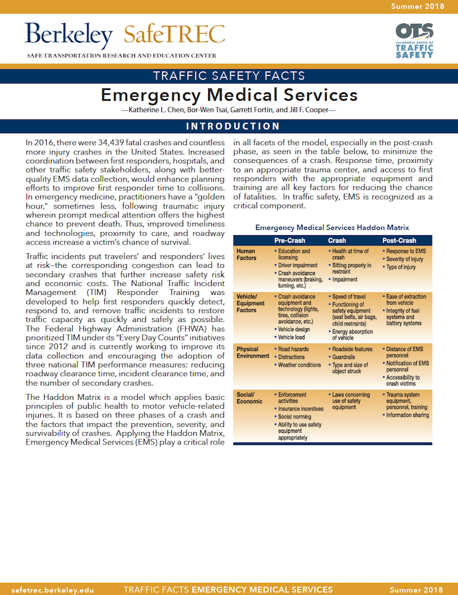 Page 1 of Emergency Medical Services Fact Sheet