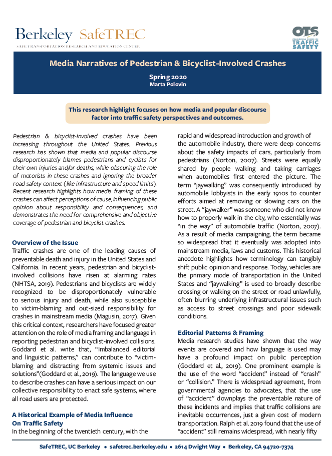 Page 1 of Media Narratives Research Highlight