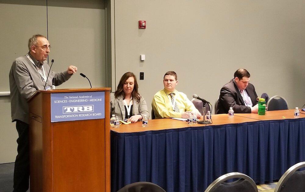 David R. Ragland presenting on Tribal Road Safety Data Initiatives in California at the 2020 Transportation Research Board Annual Meeting in Washington, D.C.