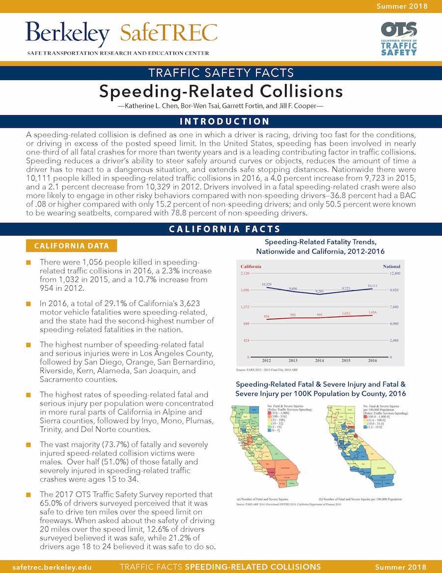 Traffic Safety Facts Sheet on Speeding-Related Collisions