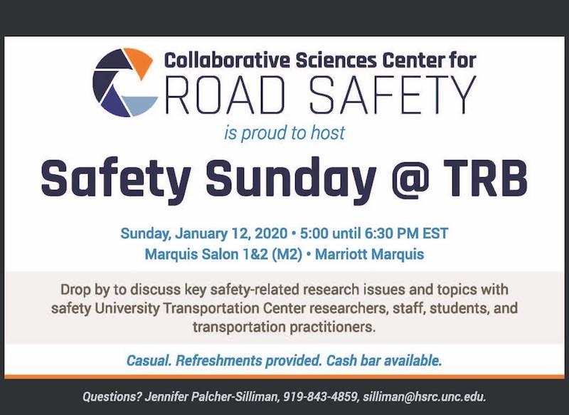 Safety Sunday @TRB, January 12, 2020. 5p-630p, Marquis Salon 1&2 (M2), Marriott Marquis
