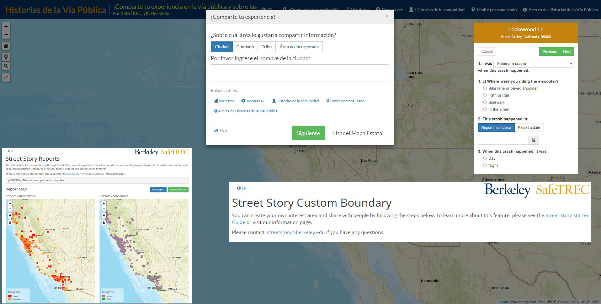 Screenshot of the StreetStory website