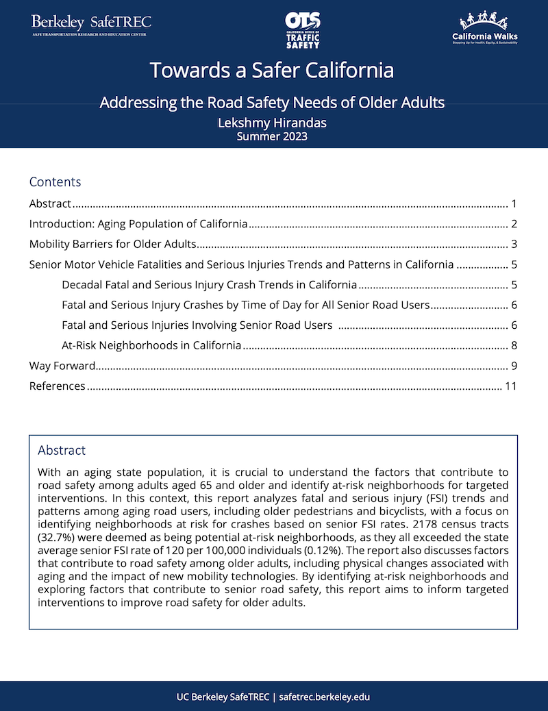 Research Brief: Towards A Safer California: Addressing The Road Safety ...