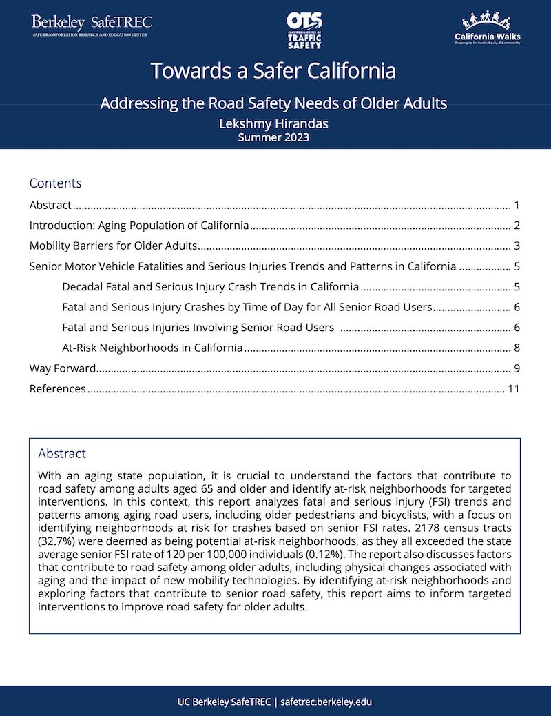 First page of the Towards a Safer California research brief