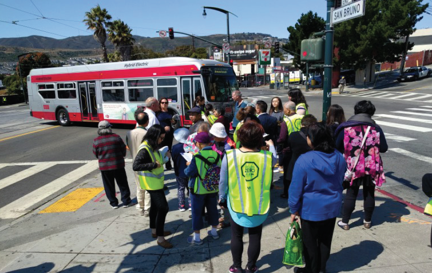 Seniors conducting walk audit in San Francisco