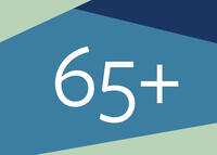 Text visual saying 65 and over