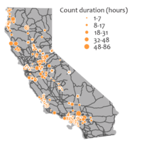 Figure of statewide counts by duration (hours)