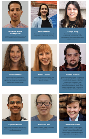 A collage of the nine UC Berkeley students at ITS that received the Eisenhower Fellowship