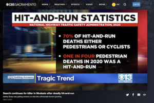 Video still of the NHTSA 2020 hit-and-run statistics