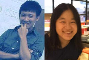 Photos of Meiqing Li on the right, and Cheng-Kai Hsu on the left, both smiling and facing the camera