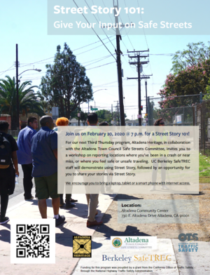 Street Story 101 Flyer with image of participants in walk assessment