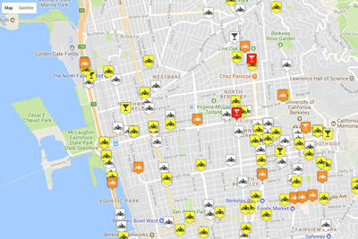 Motorcycle collision map of Berkeley